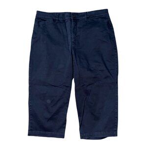 Sz.14*Gloria Vanderbilt*Anita*Black Cropped Pants--Zip-fly, Hi-Rise